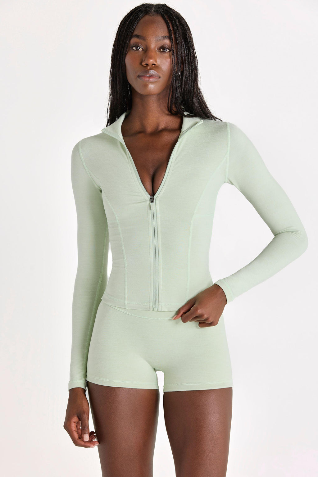 Soft Active Zip-up Jacket In Pistachio
