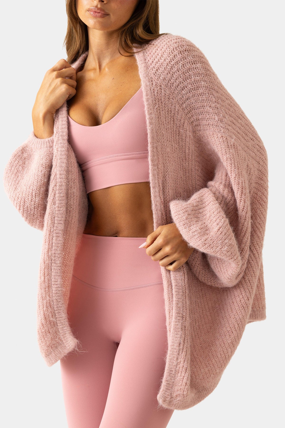 Soft Knit Cardigan In Soft Pink