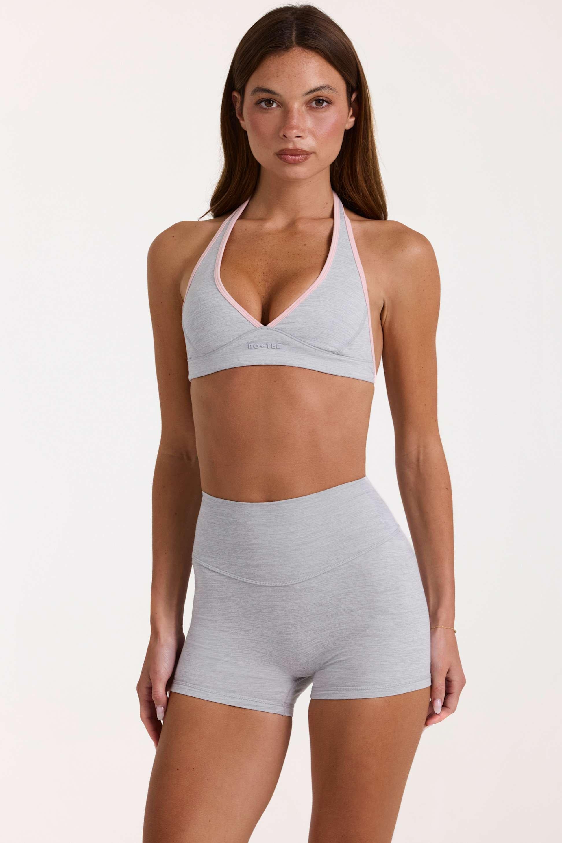 Soft Active Sports Bra In Grey Marl