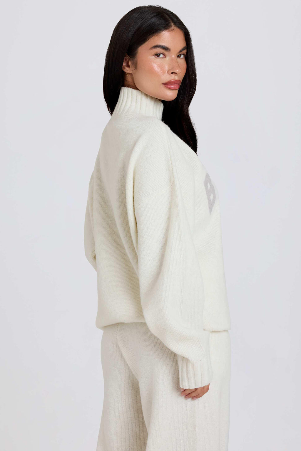 Soft Knit Oversized Jumper In Coconut