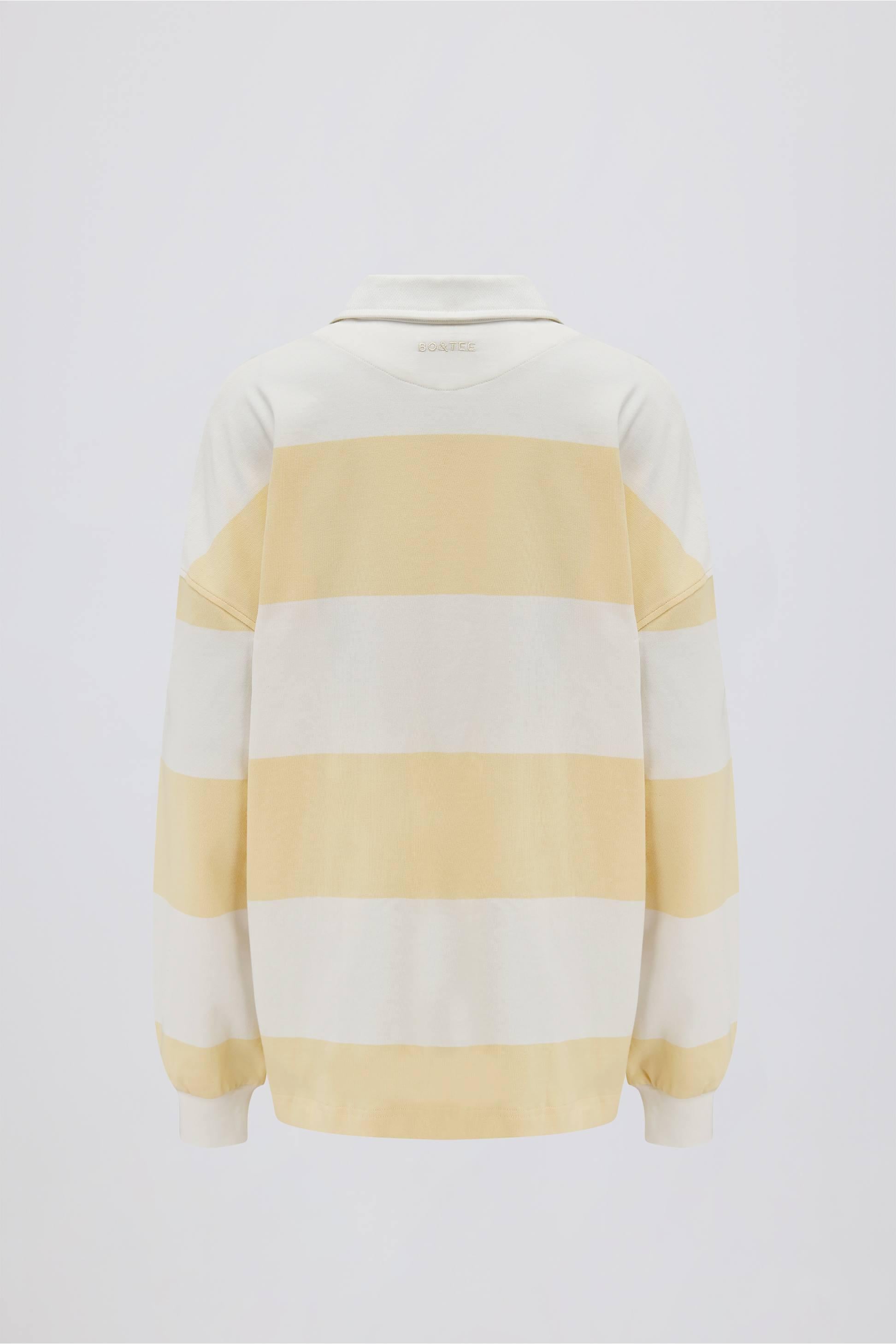 Striped Oversized Long-sleeve T-shirt In Lemon