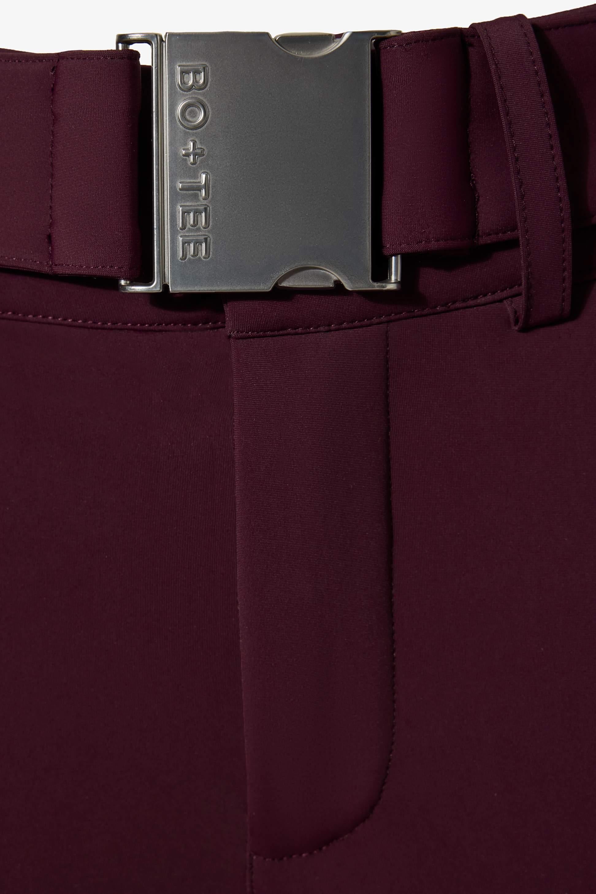 Waterproof Belted Ski Salopettes In Burgundy