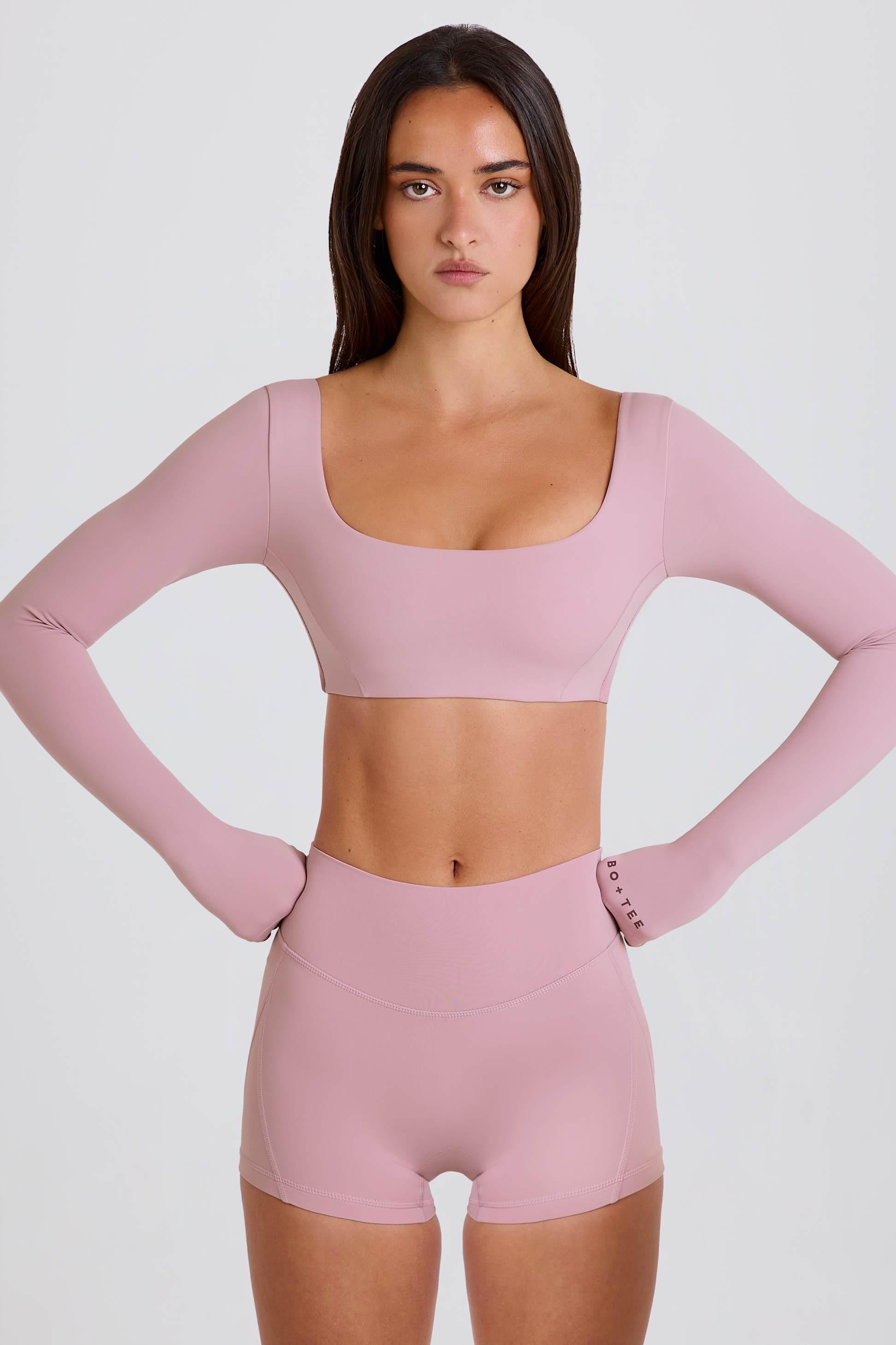 High-waist Mini Shorts In Mauve