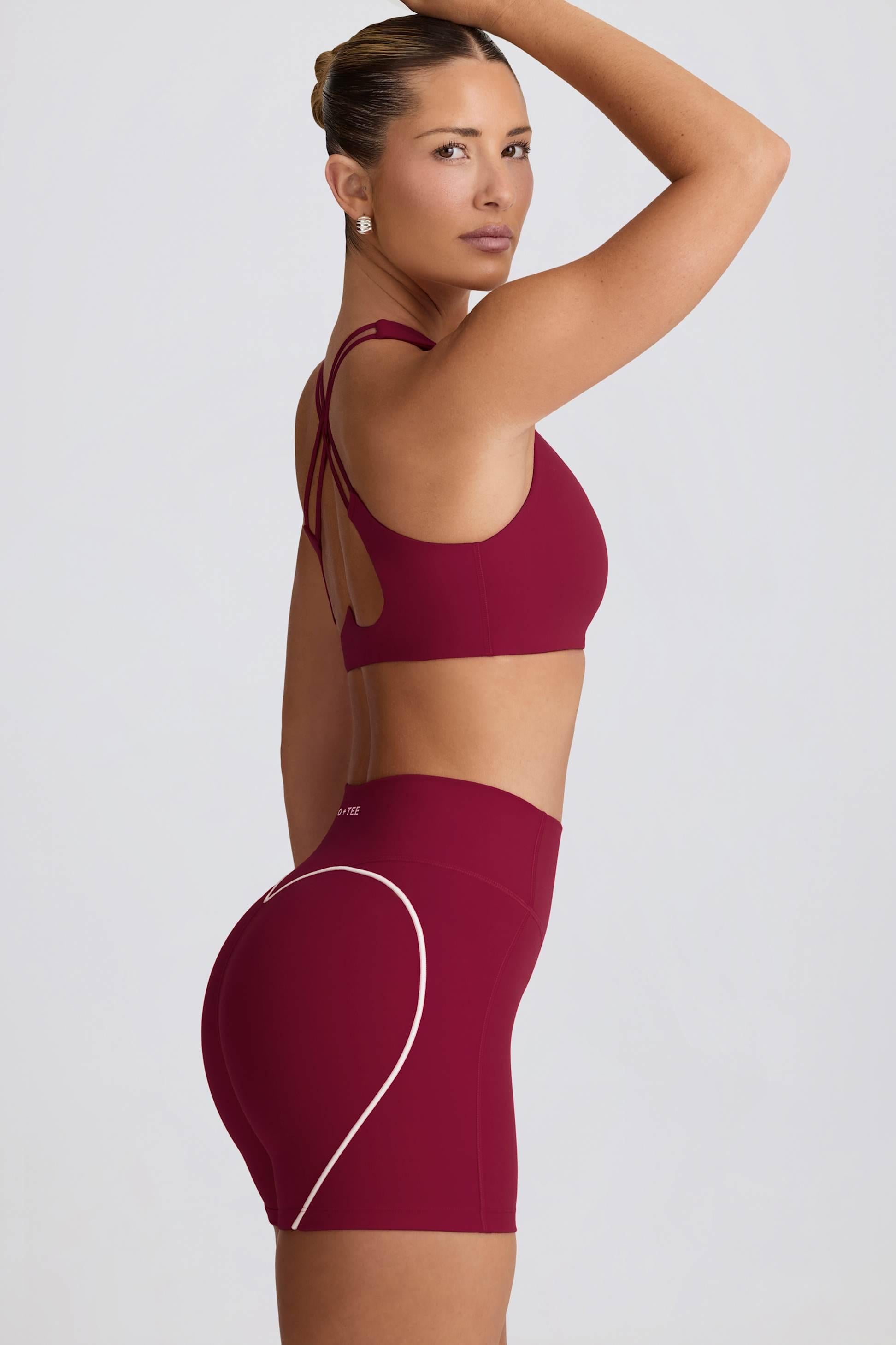 Soft Active Low-impact Sports Bra In Burgundy