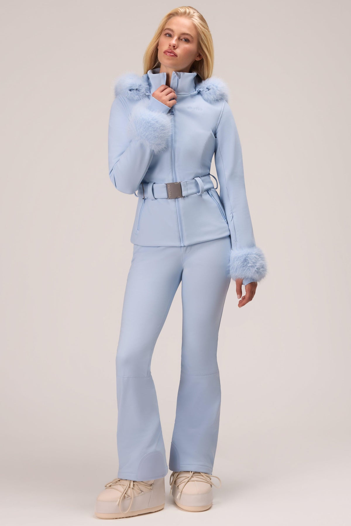 Water Resistant Fitted Salopette In Powder Blue