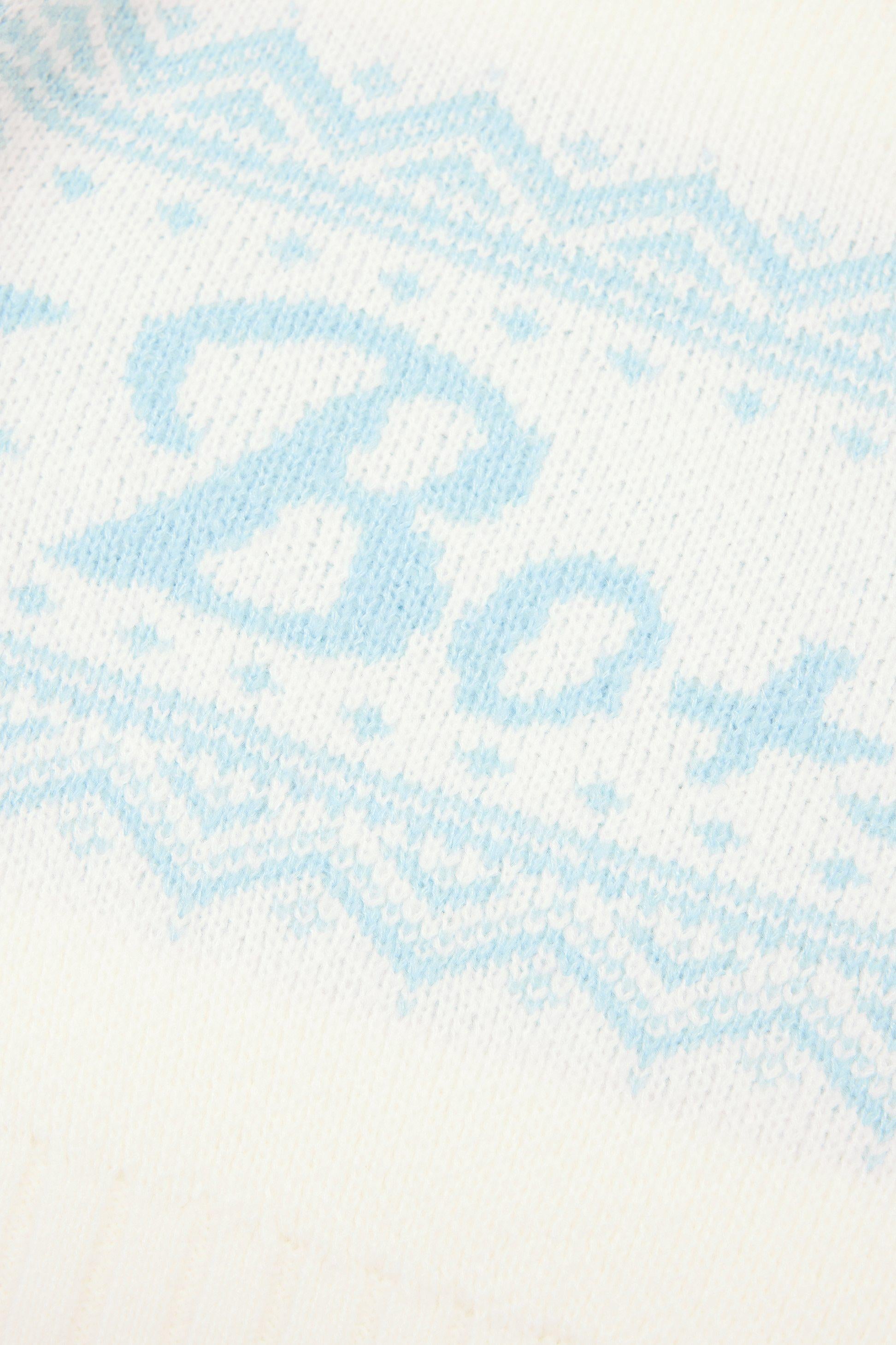 Jacquard-knit Cropped Jumper In Ivory