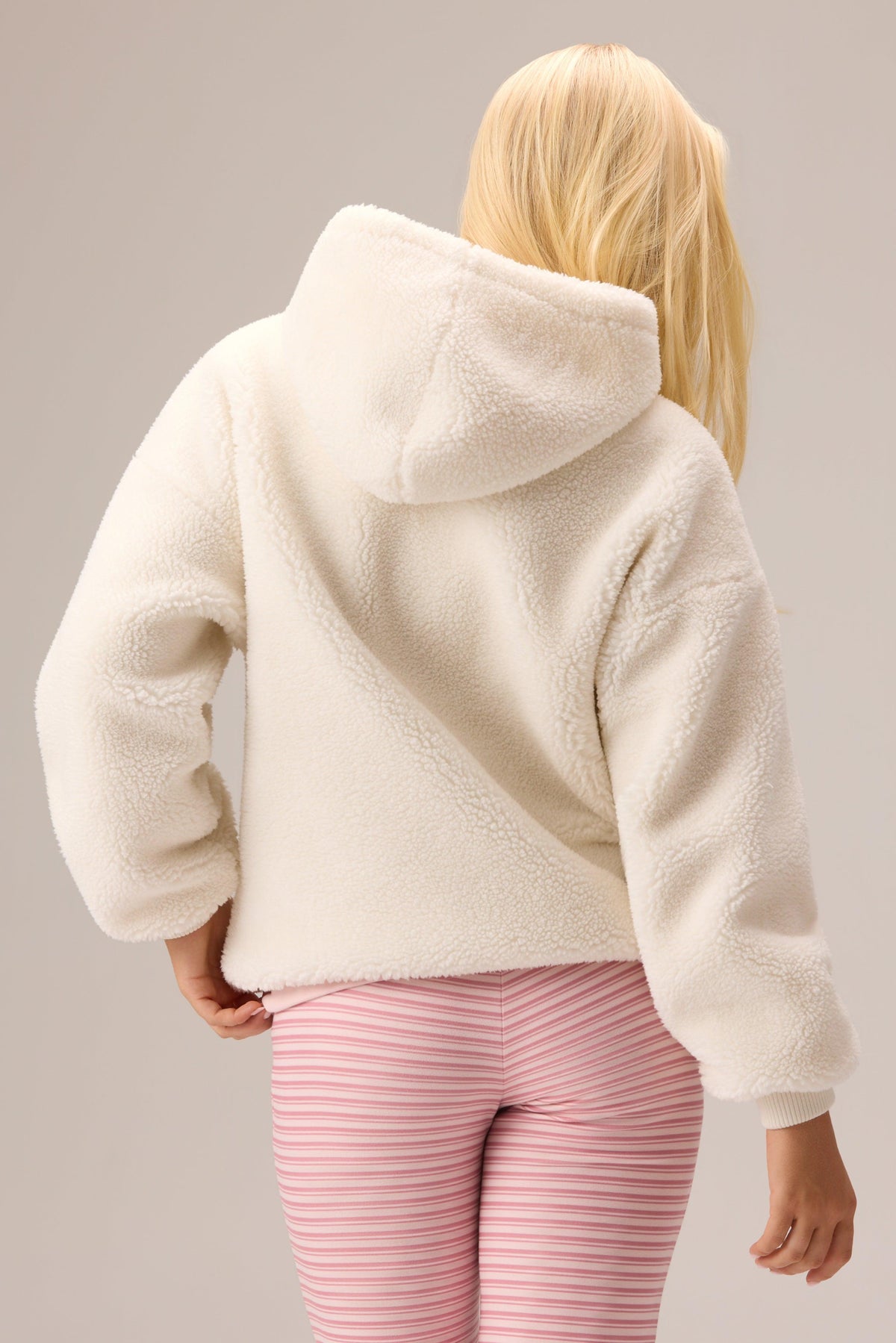 Teddy Fleece Hoodie In Vanilla