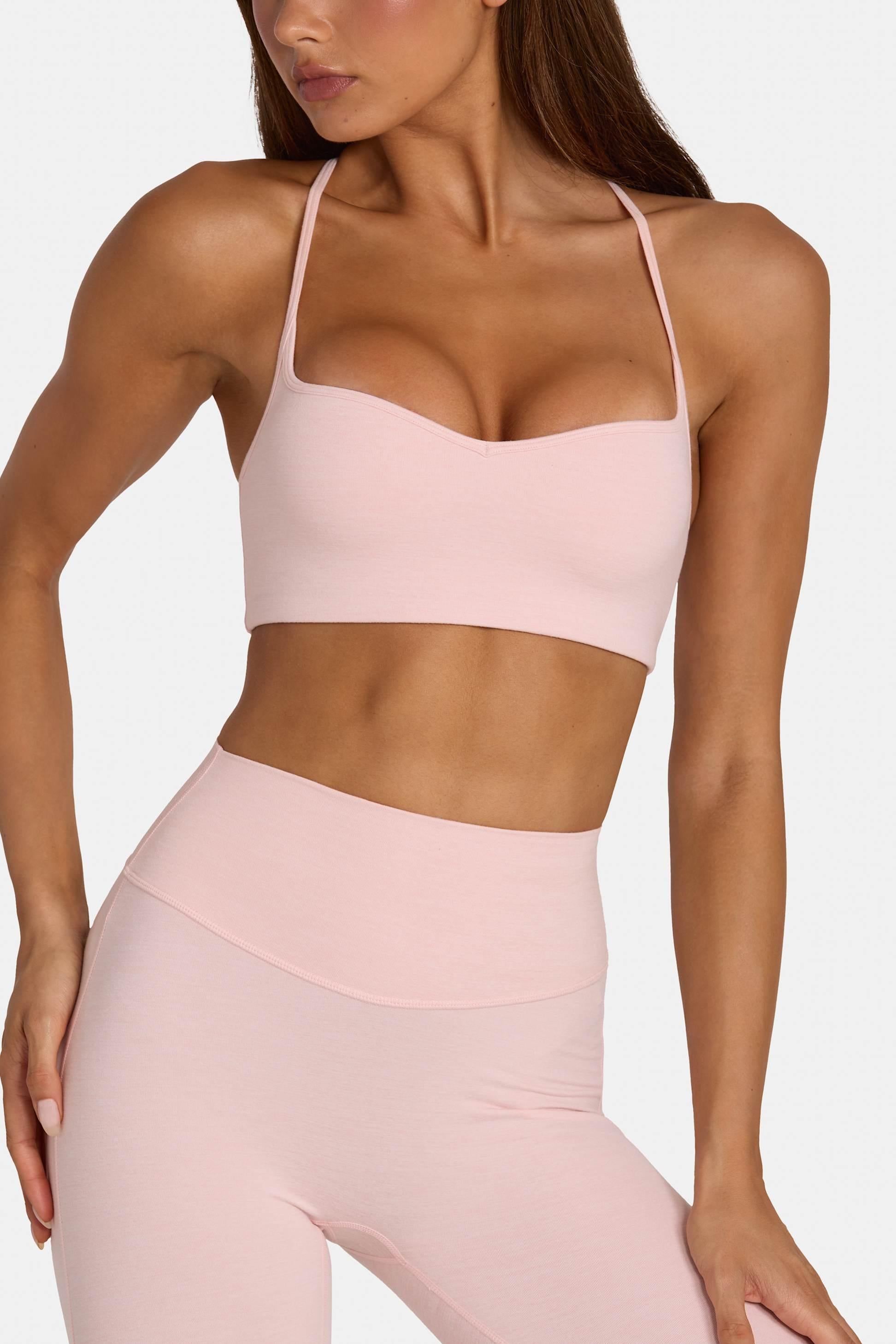 Soft Active Low-impact Sports Bra In Blush Marl