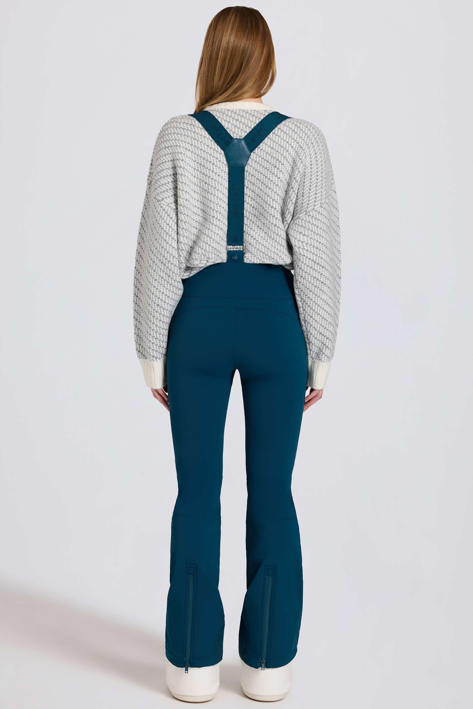 Waterproof High-rise Salopettes With Suspenders In Teal