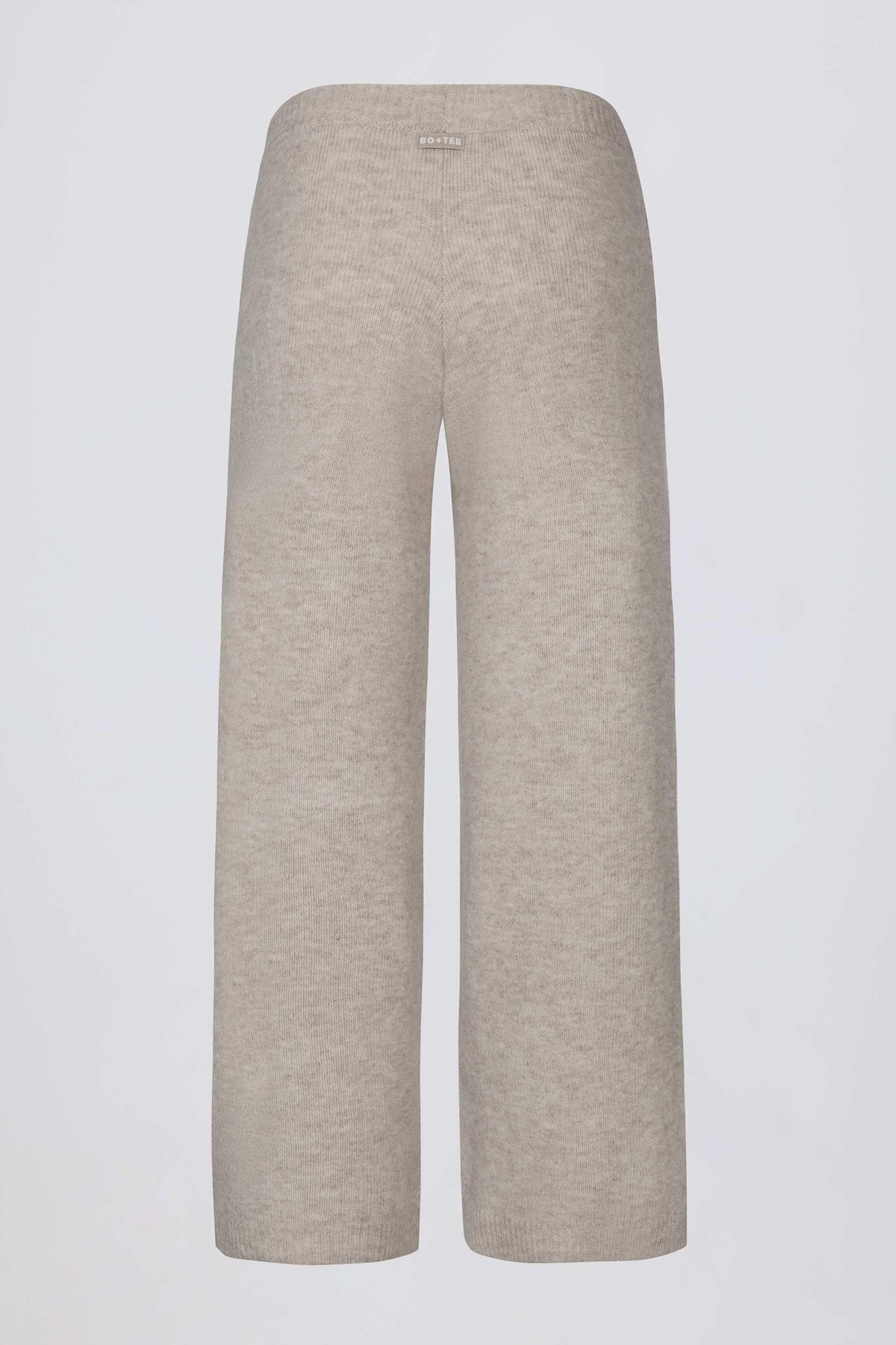 Knit Mid-rise Wide-leg Joggers In Beige