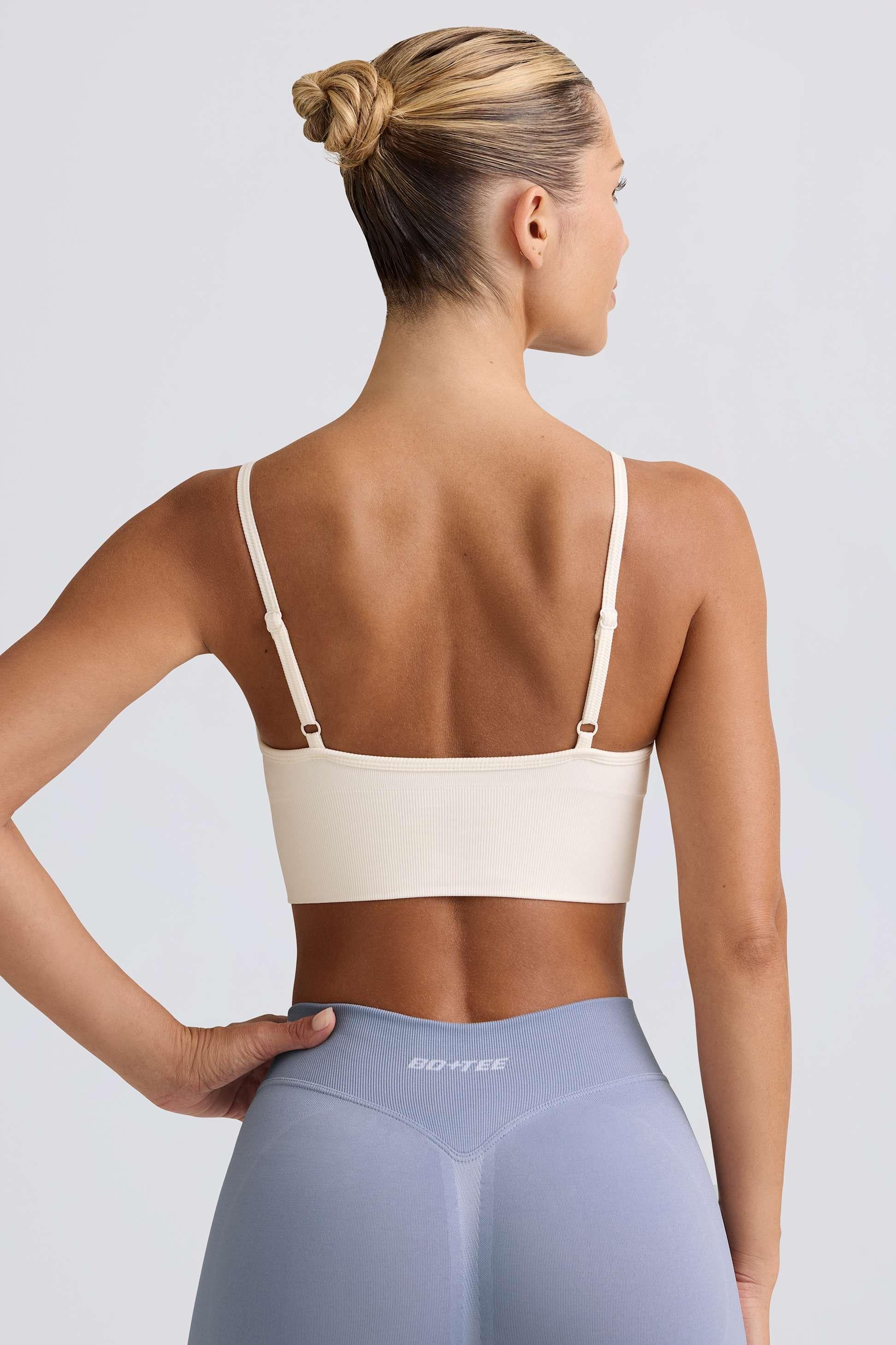 Define Luxe V-neck Sports Bra In White