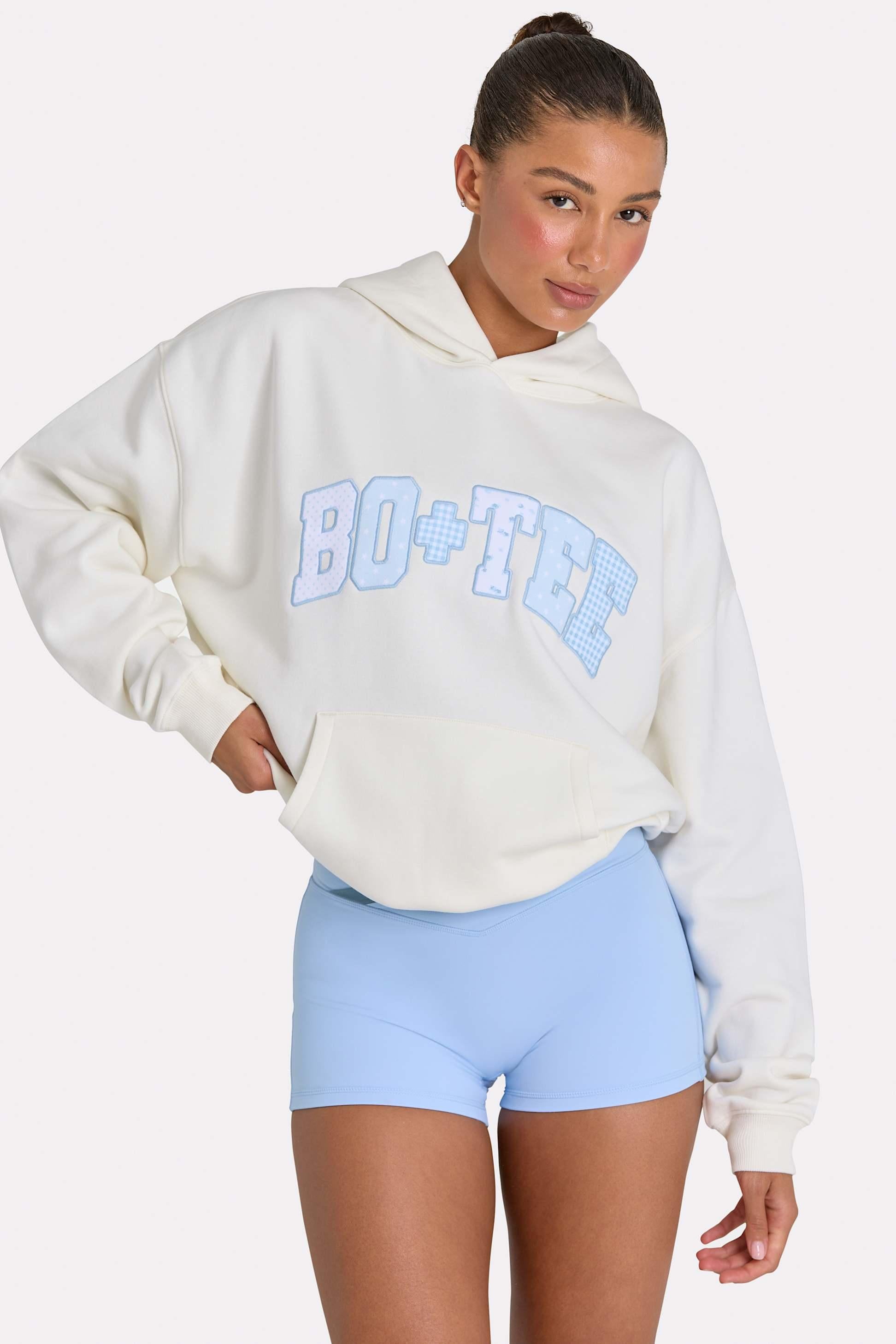 Oversized Applique Hoodie In Coconut