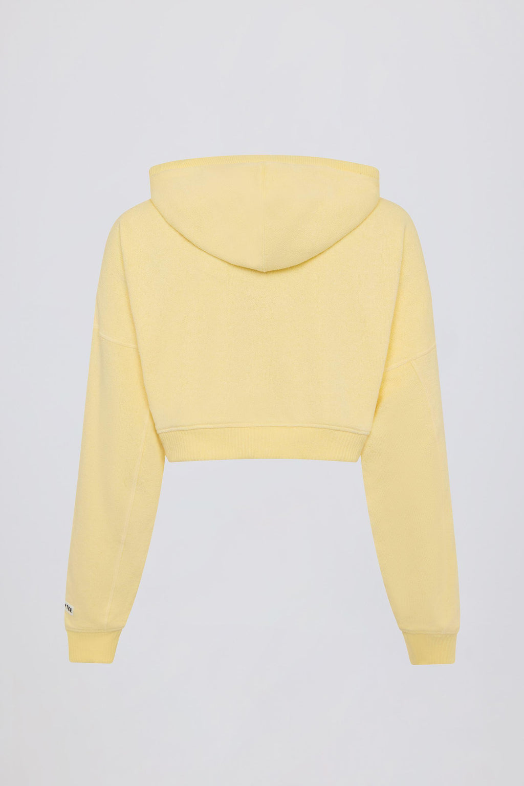 Terry Cotton Zip-up Cropped Hoodie In Lemon