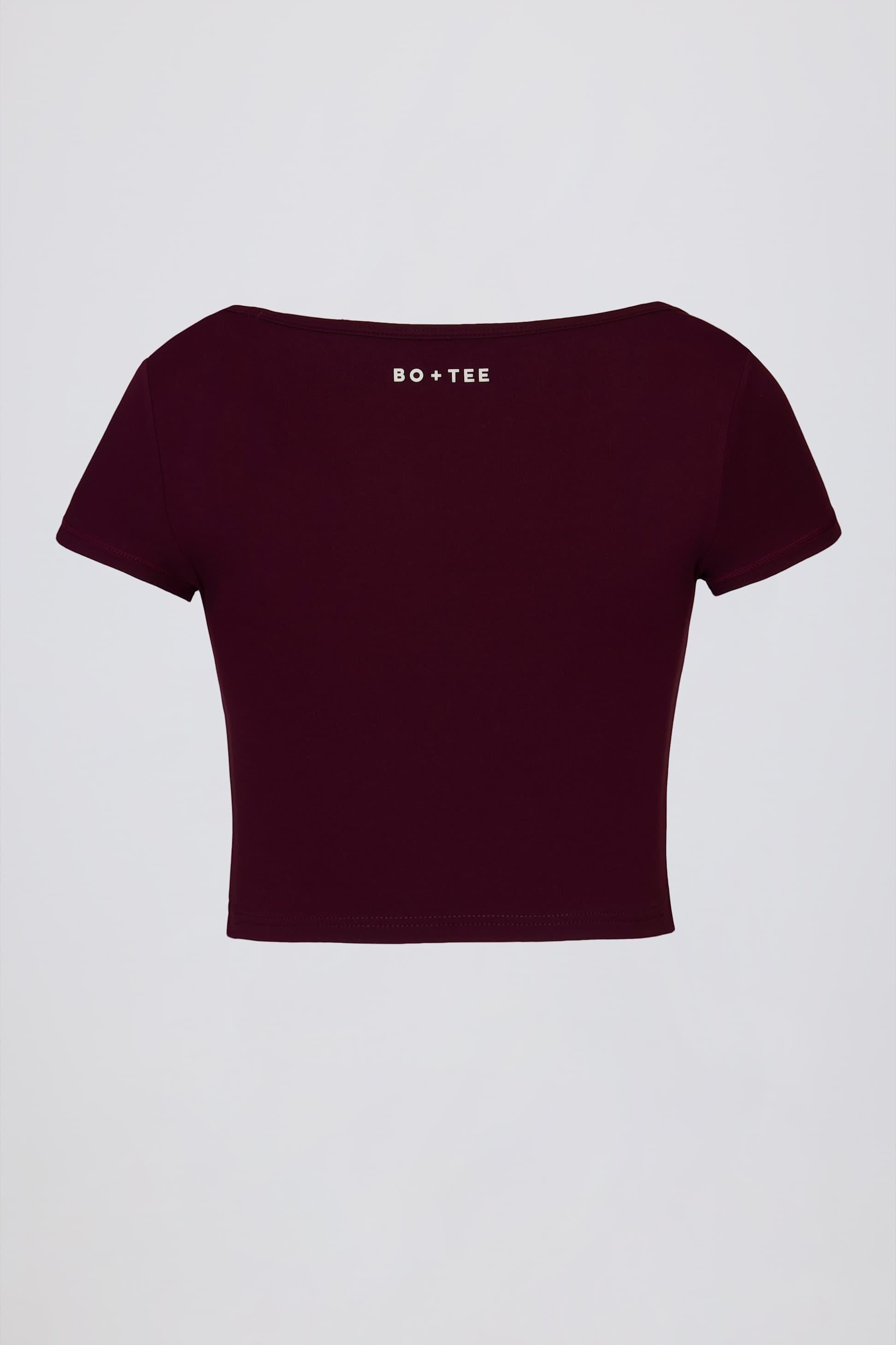 Soft Active Sweetheart-neck Crop Top In Burgundy