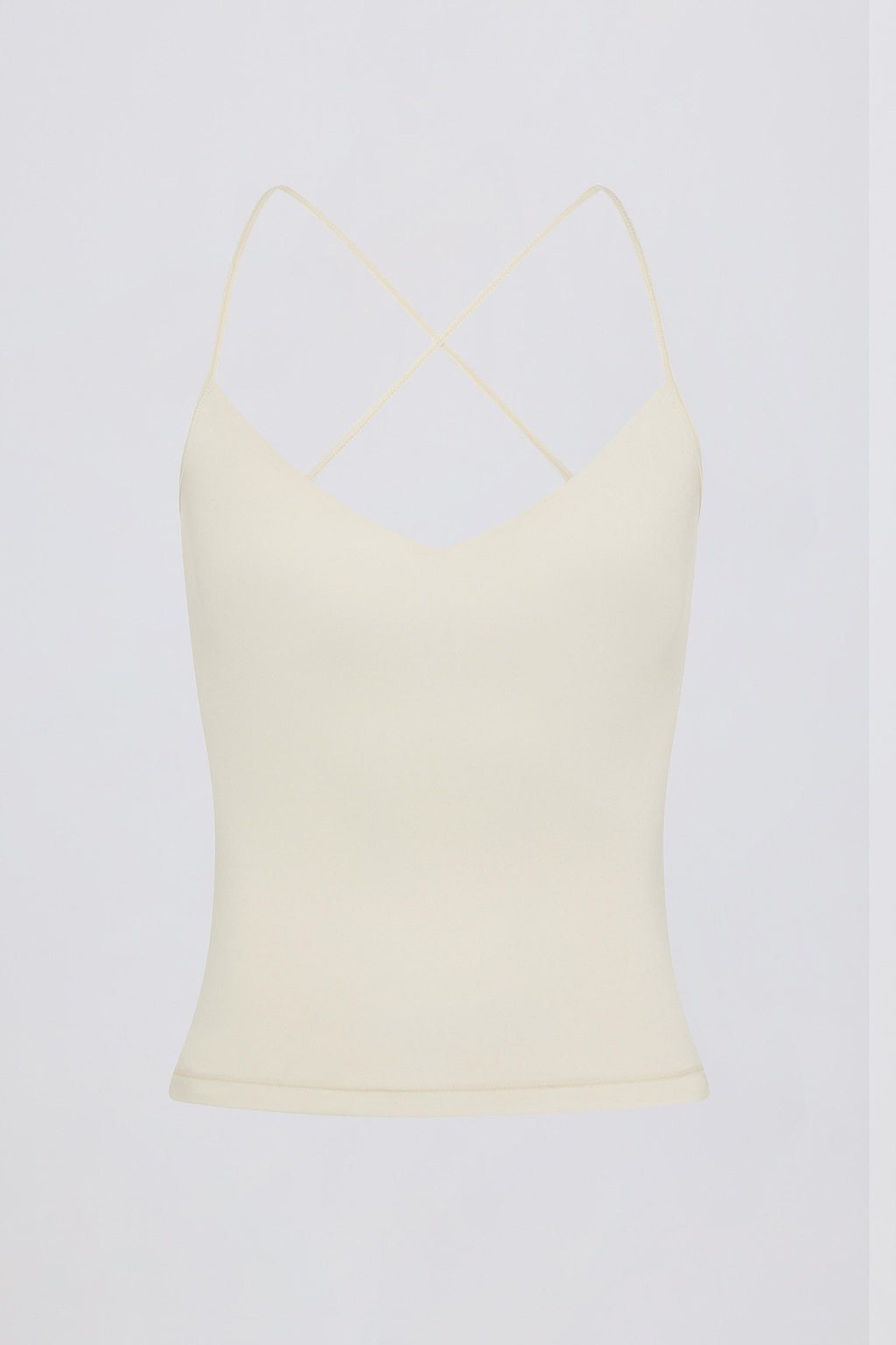 Cross-back Tank Top In Cream