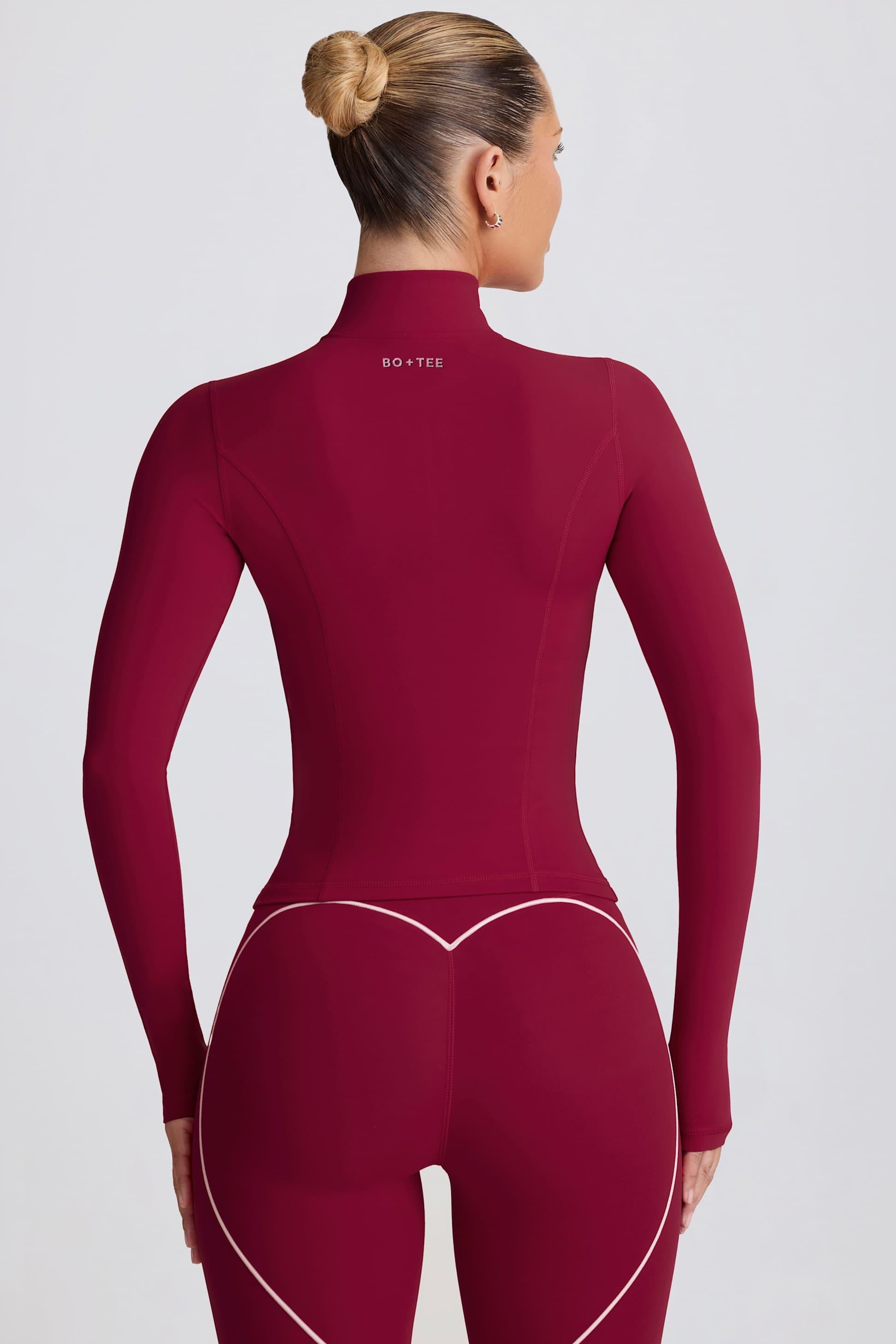 Soft Active Zip-up Jacket In Burgundy