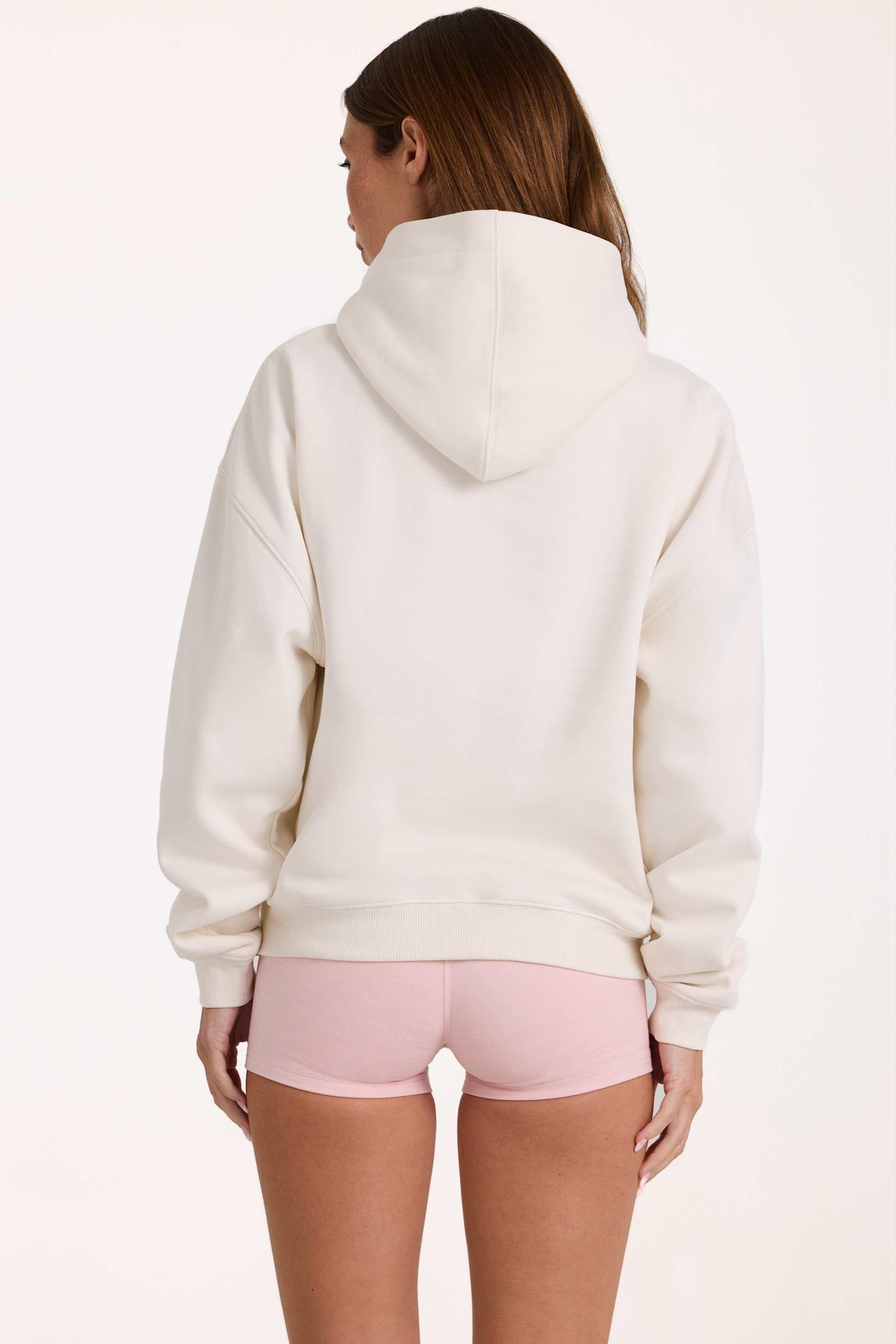 Oversized Applique Hoodie In Ivory
