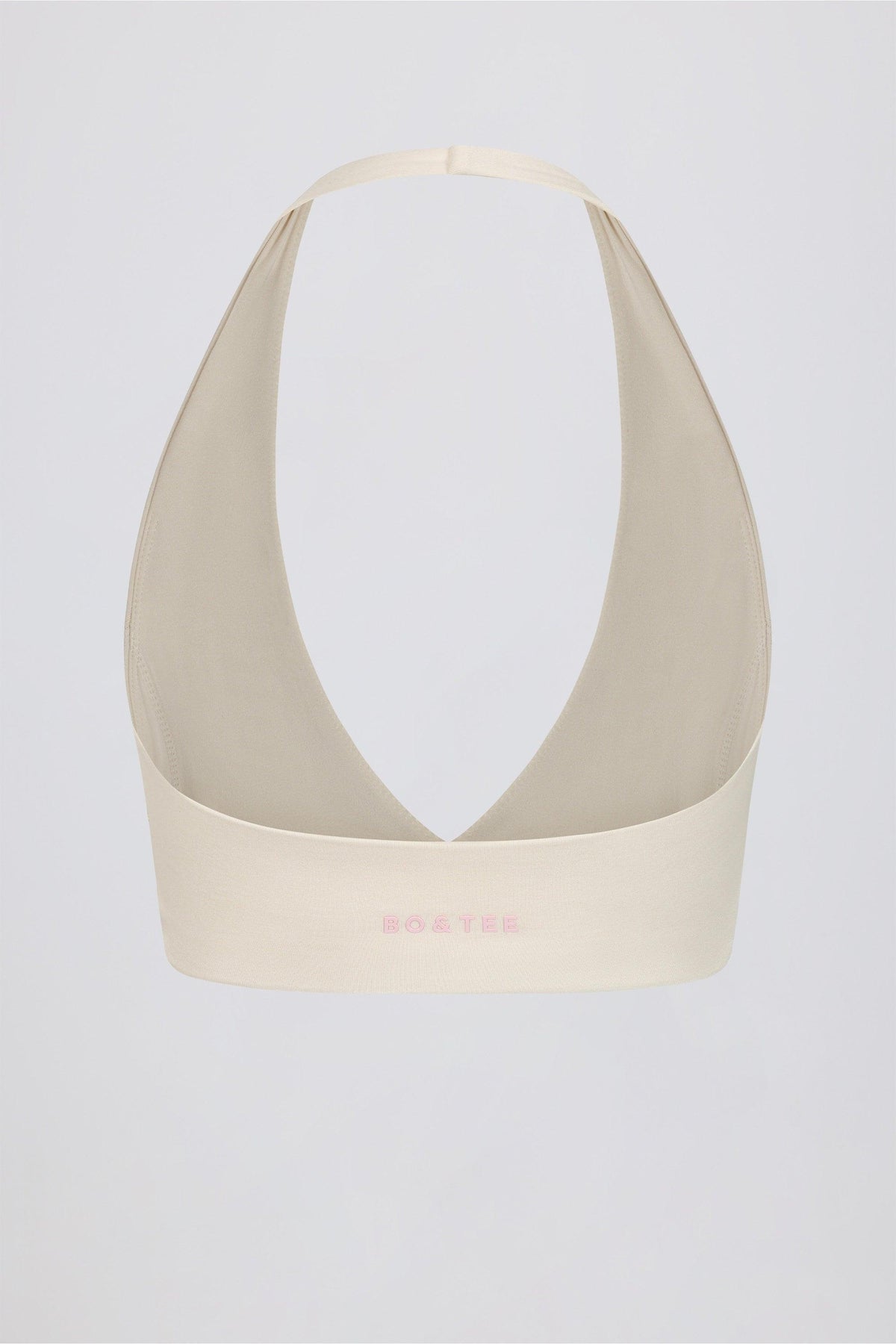 Brushed Jersey V-neck Sports Bra In Vanilla