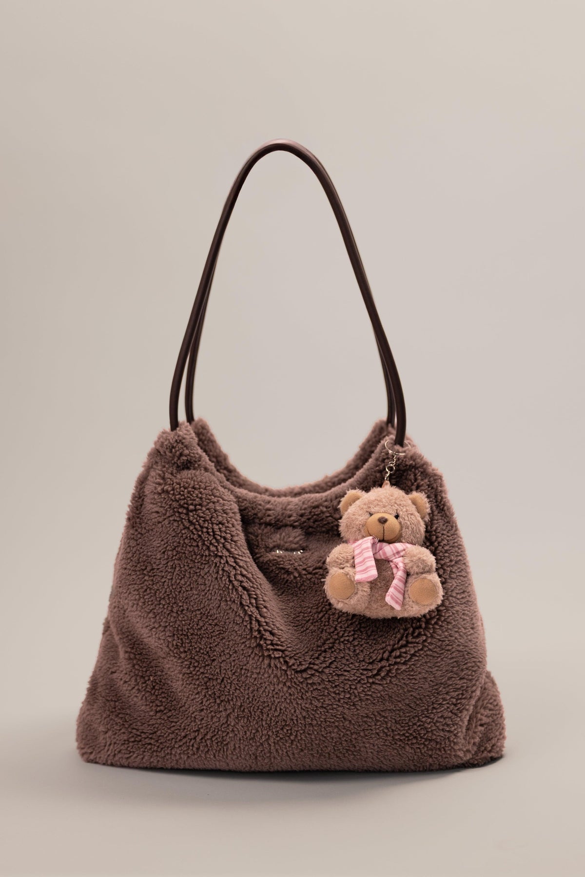 Teddy Keychain In Berry Stripe