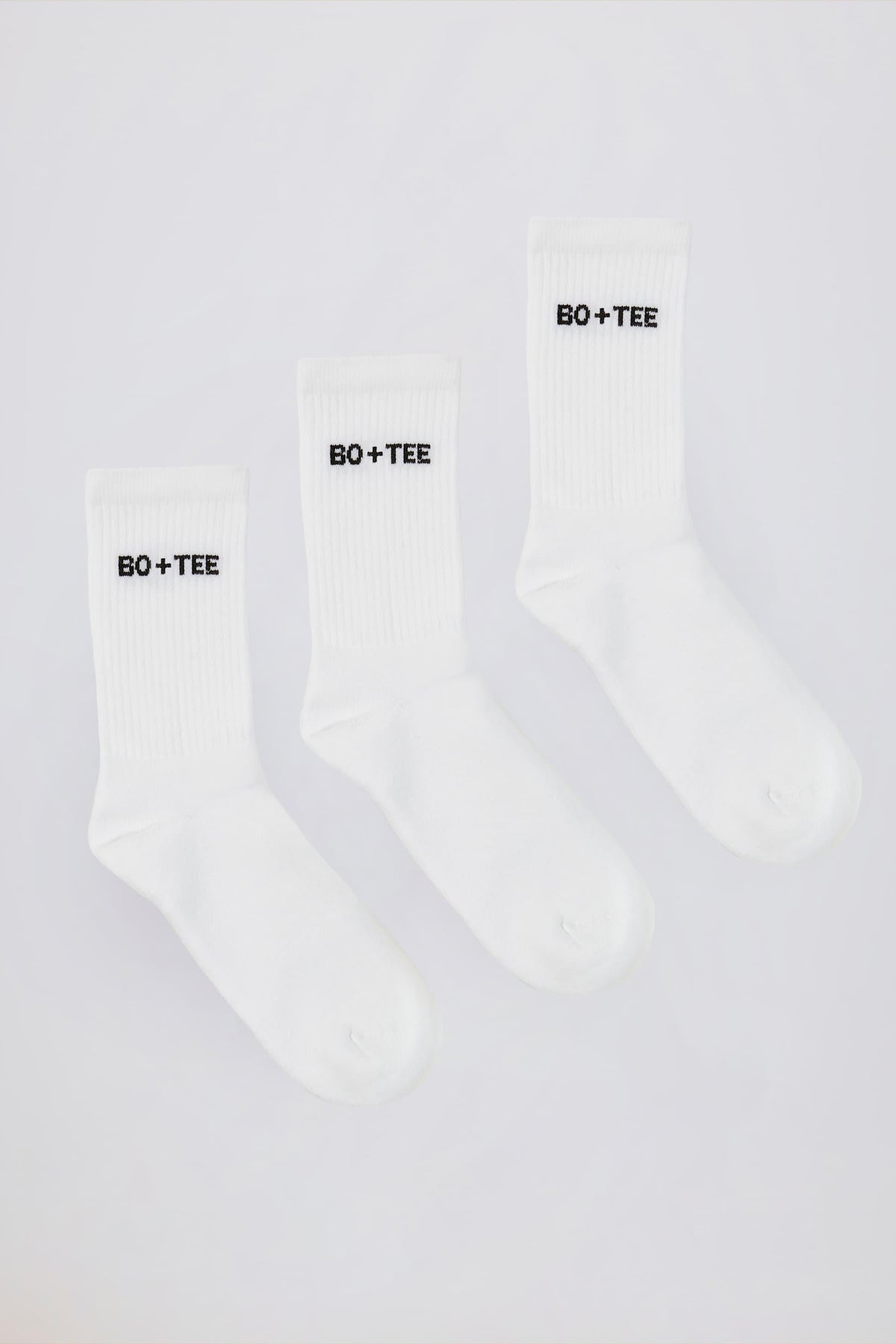 Ribbed Crew Sock Bundle In White
