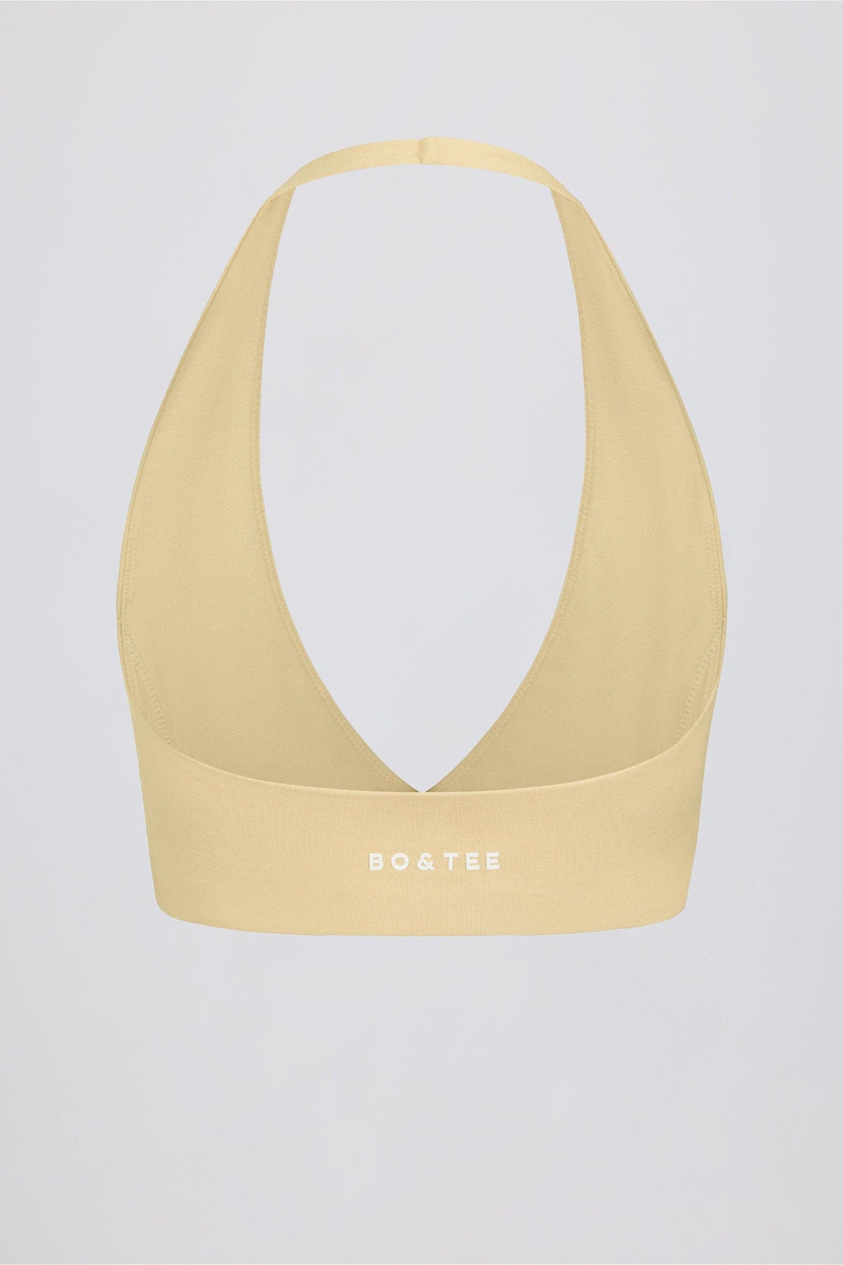 Brushed Jersey V-neck Sports Bra In Lemon Marl