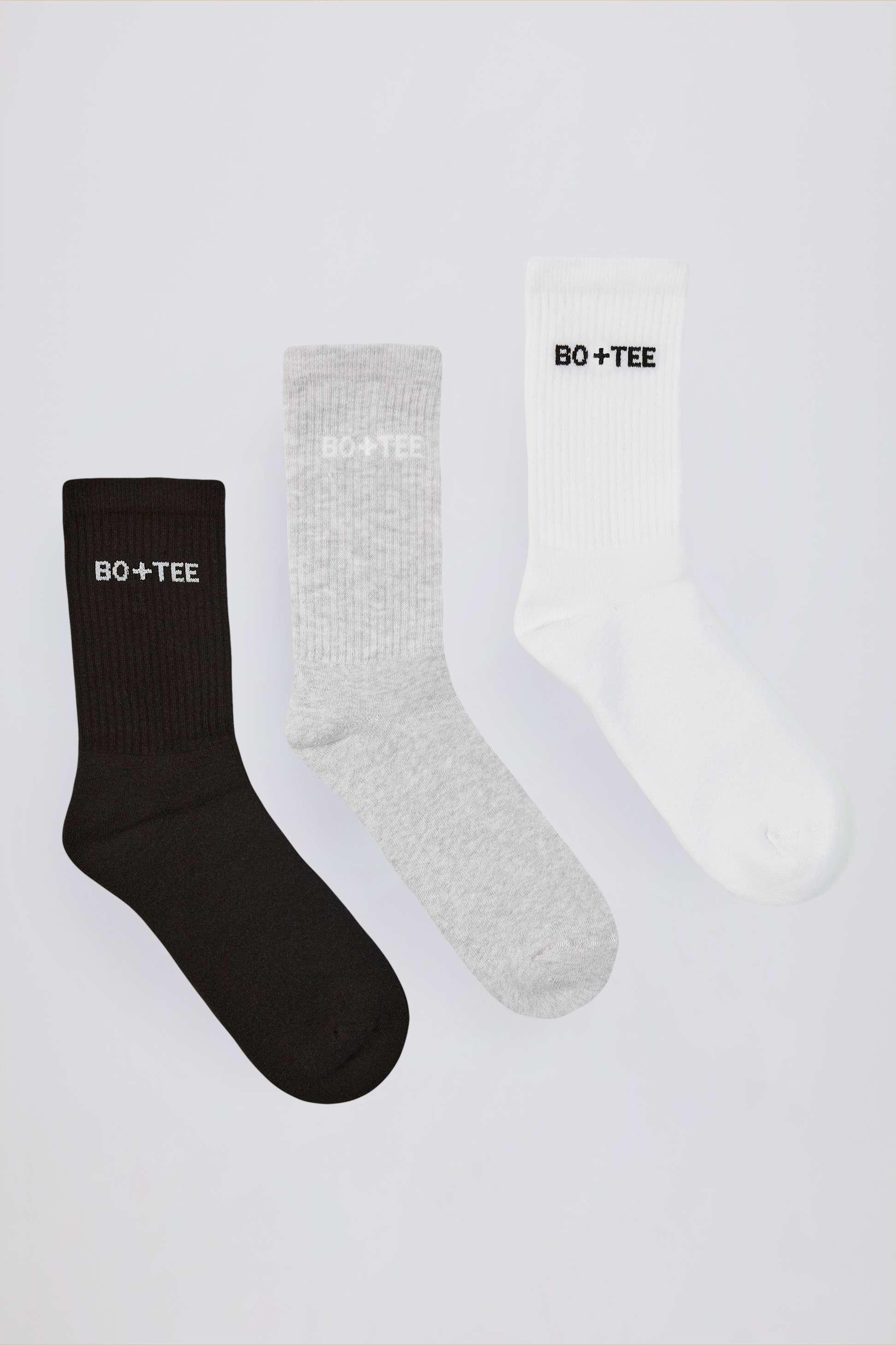 Ribbed Crew Sock Bundle In Multi