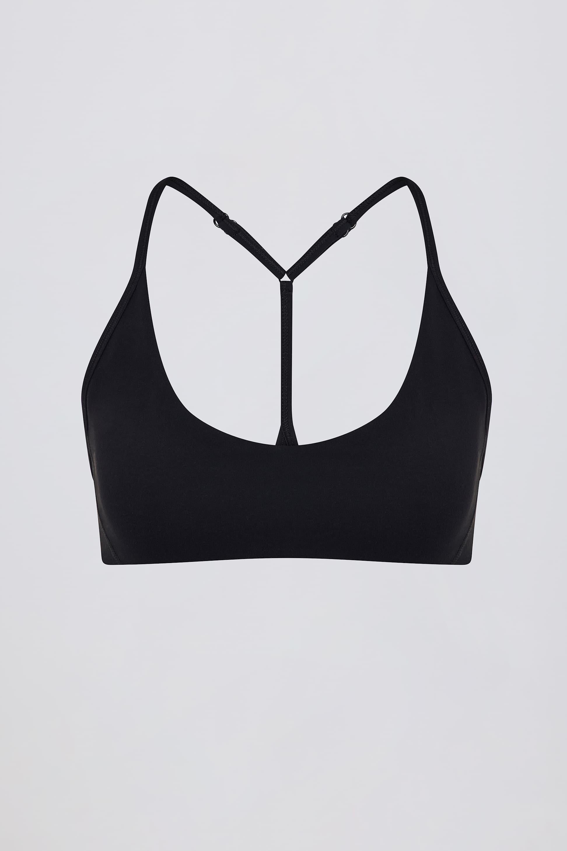 Soft Active Racerback Sports Bra In Black