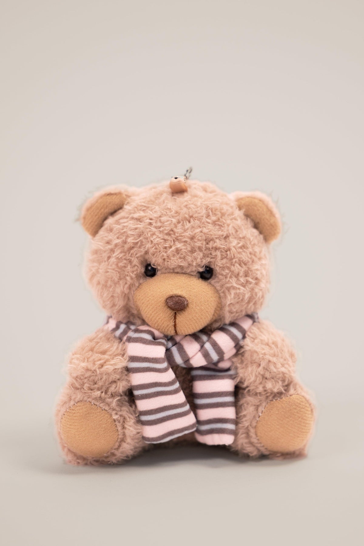 Teddy Keychain In Chestnut Stripe