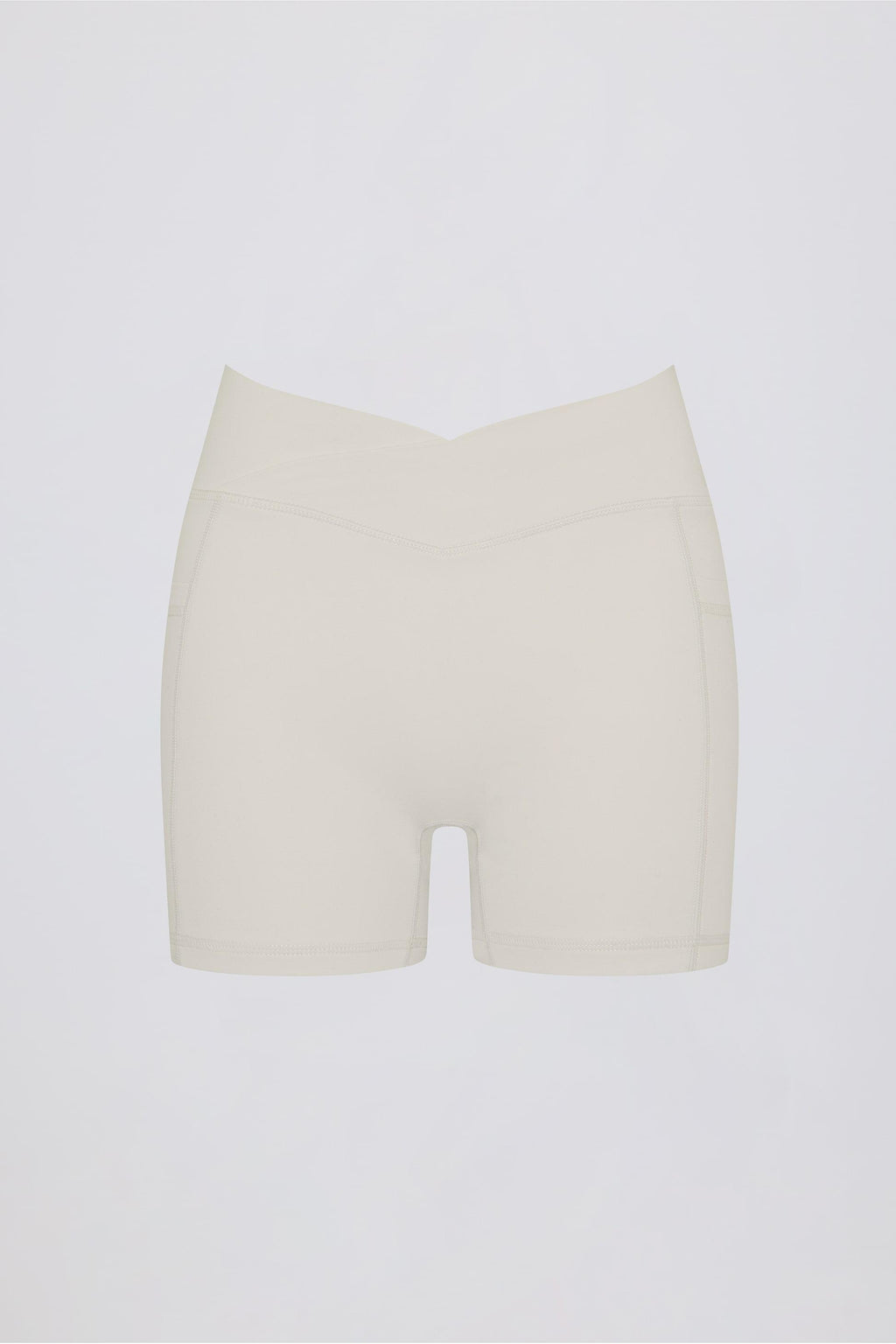 Soft Active Pocket V-waist Mini Shorts In Oat