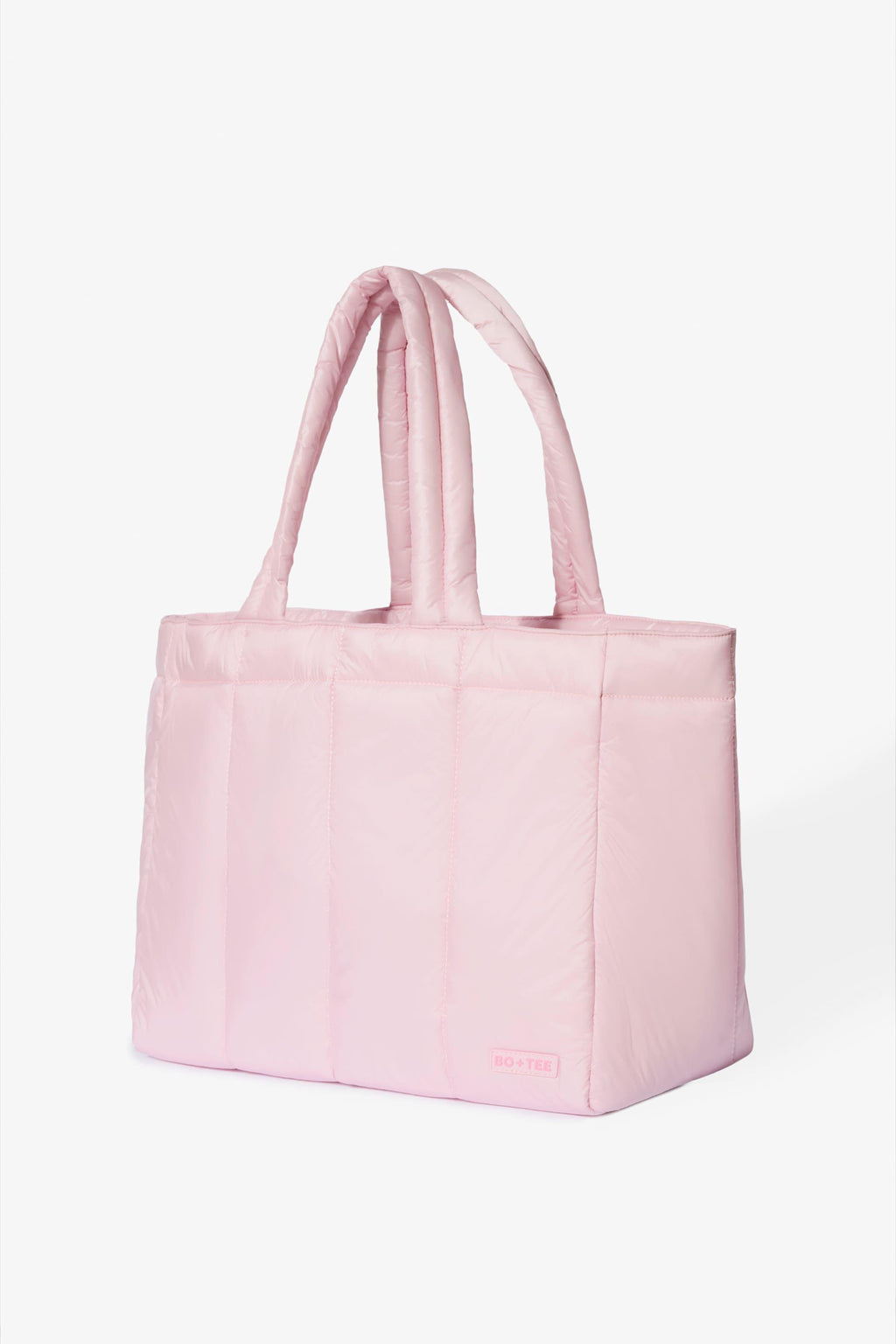 Waterproof Puffer Tote Bag In Powder Pink